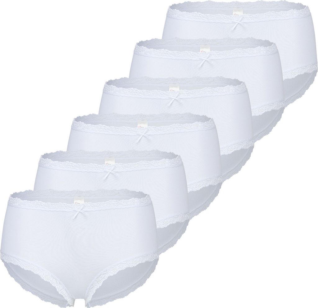 Nina von C. 6er Pack Cosy Taillen Slip Weicher Modal-Mix, Dekorative Spitze an Bund und Bein, Perfekter Sitz