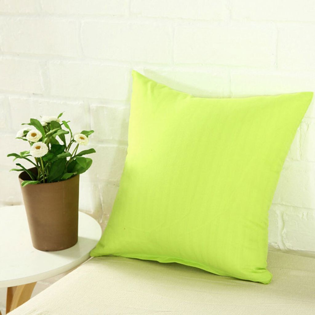 einfache Festwurfkissen -Gehäuse Home Sofa Leinen Baumwollquadratkissenabdeckung-Grün