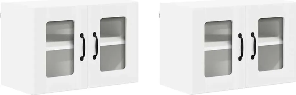 vidaXL Mobiletti Pensili Cucina 2pz Bianchi 60x31x40cm - Design Moderno
