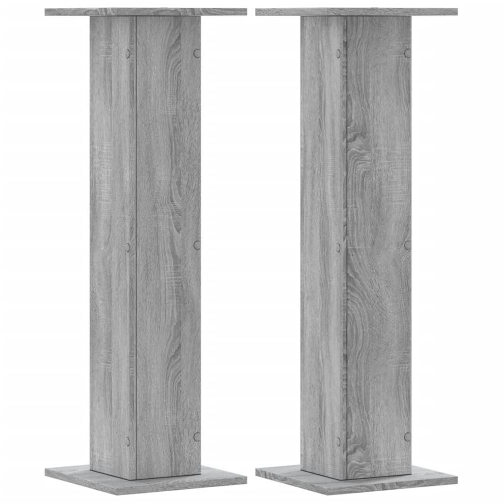 Lautsprecherständer 2 Stk. Grau Sonoma 30x30x95cm Holzwerkstoff