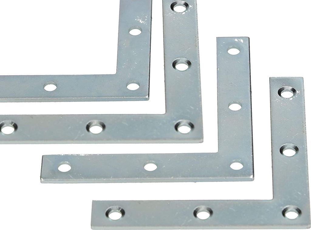 KOTARBAU 25er Set Eckwinkel 60 x 60 x 10 x 1,5 mm Winkelverbinder Eckhalterung Flachwinkel L-Form Möbelwinkel zum Verstärken von Fenstern Türe...