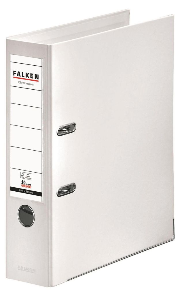 Falken Chromocolor-Voll-PP-Ordner A4, S80, mit Einsteckschild weiß