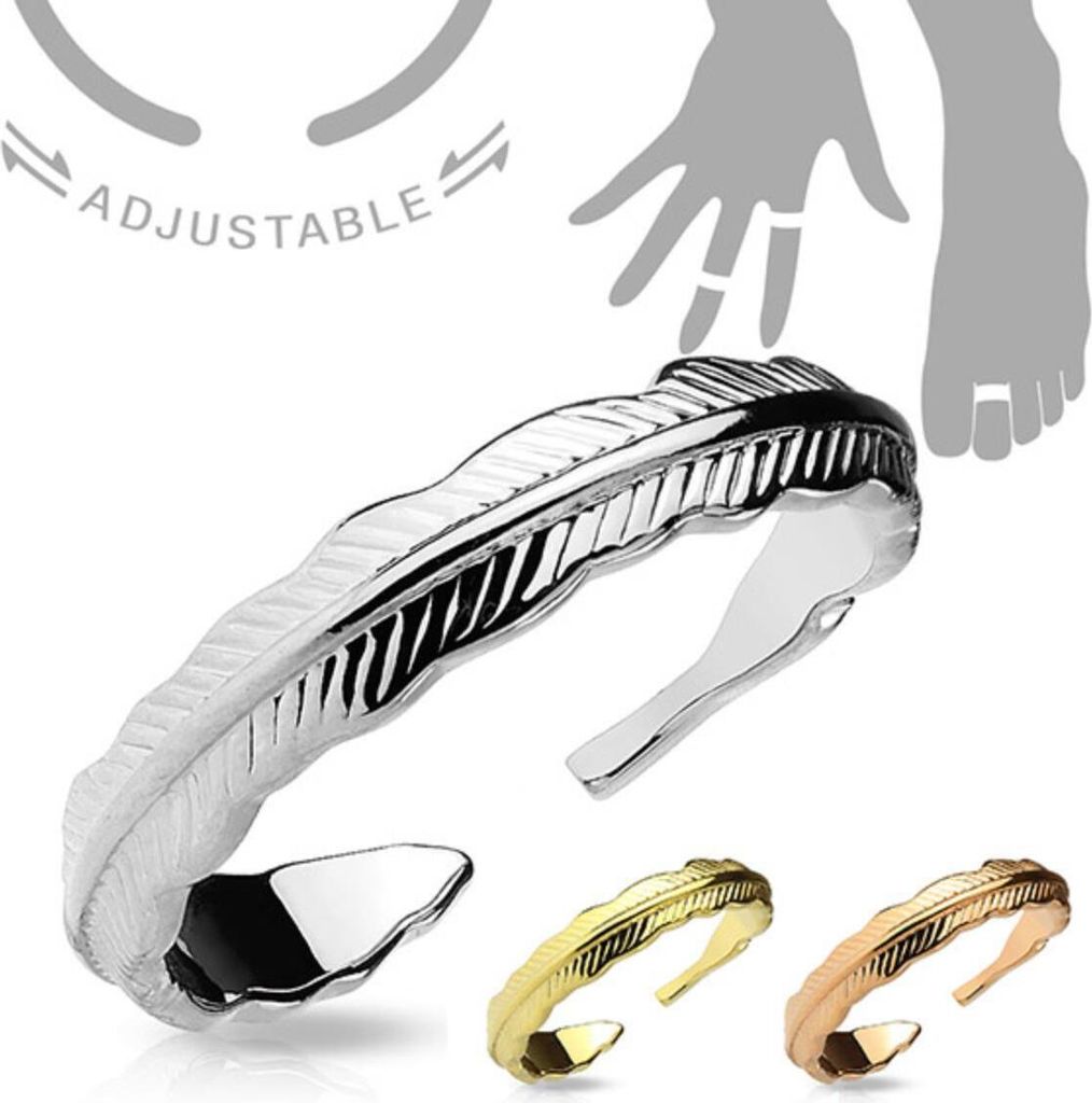 Zehenring / Mid Ring „Feder“ Rose Gold