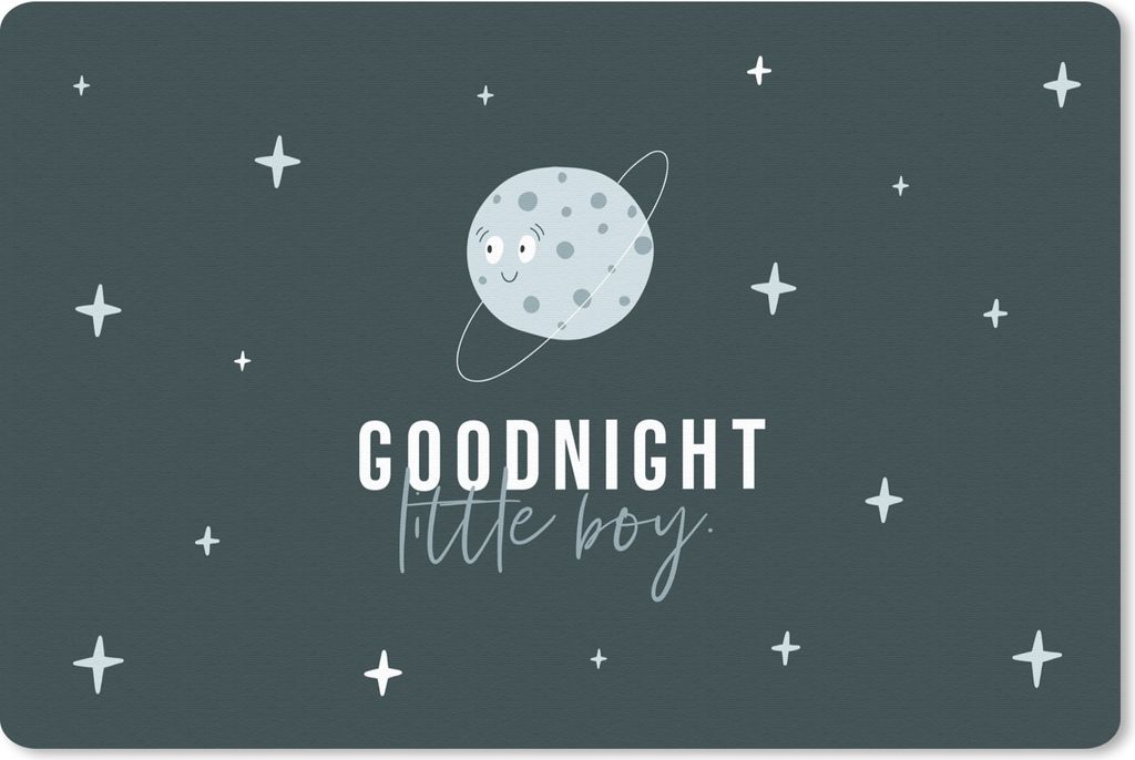 MuchoWow Schreibtischunterlage Zitate - Junge - Gute Nacht kleiner Junge - Sprichwörter - Kinder - Baby - Jungen 60x40 cm - XXL Mauspad - Große...