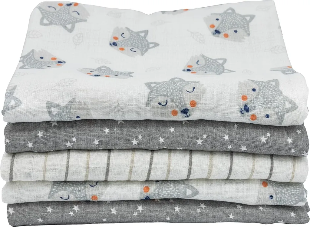Langes bébé doux contre les irritations coton Oeko-Tex gris clair lot de 6