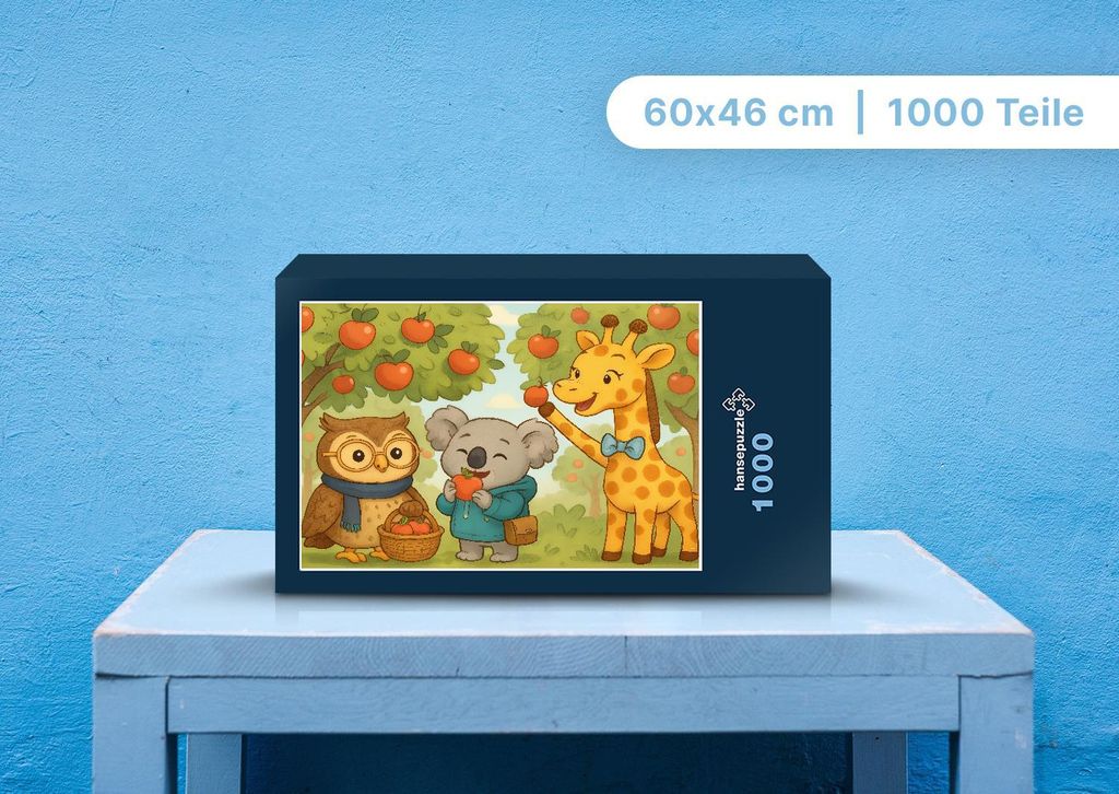 hansepuzzle 110621 - Ollie, Kiki und Nala Puzzle, 1000 Teile, Kinder, 60,0 x 46,0cm mit hochwertiger Aufbewahrung, Kartonbox & Beutel