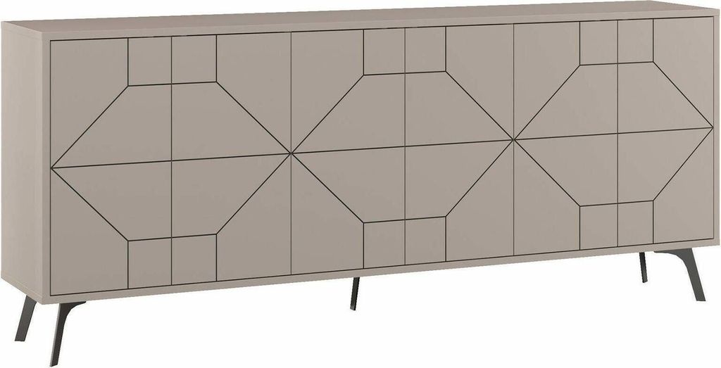 Kommode Dlabrocc, Wohnzimmerbuffet, Wohnzimmer-Sideboard, Moderne Küchen-Speisekammer, 184x35h77 cm, Zement