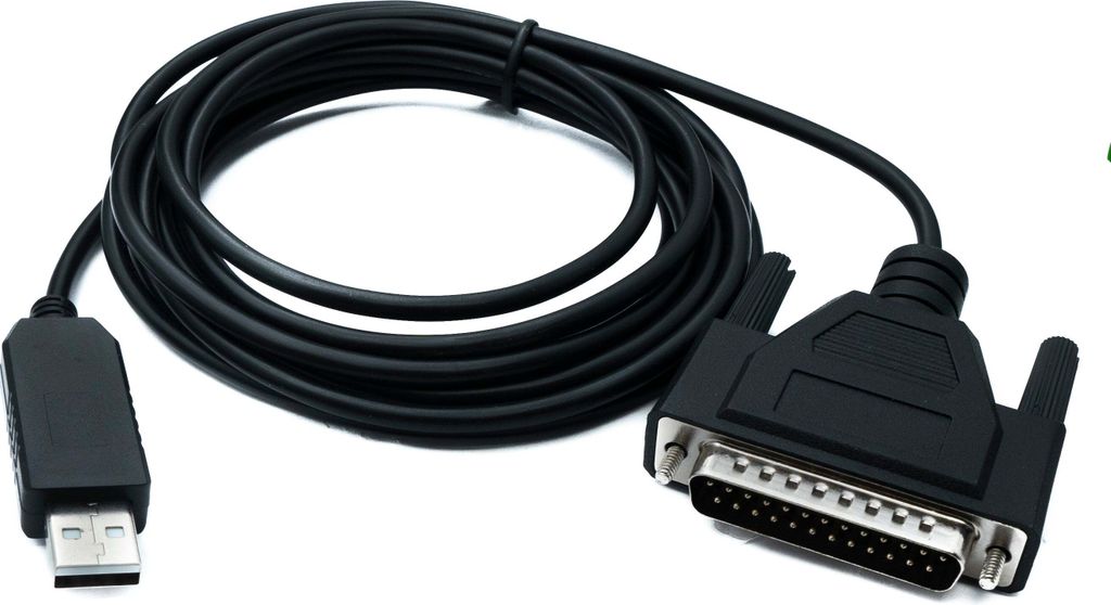 SYSTEM-S DB25 Kabel 3 m RS232 IEEE 1248 Stecker zu USB 2.0 Typ A Stecker