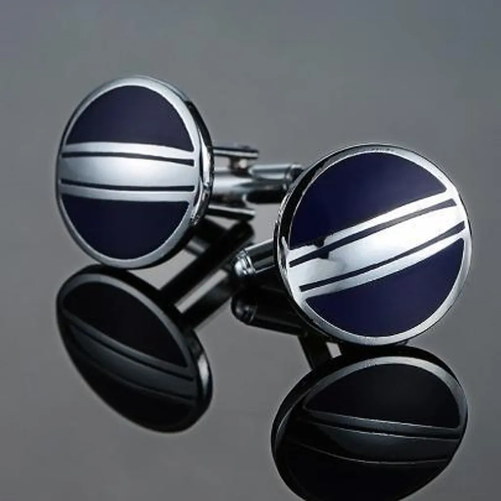 Boutons de manchette Bouclier bleu : accessoire idéal pour mariage et gala