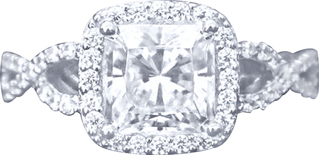 Luxus-Frauen-Prinzessin-Schliff-Zirkonia-Hochzeits-Verlobungsring-Schmucksache-Geschenk-Weißes Gold,US 9