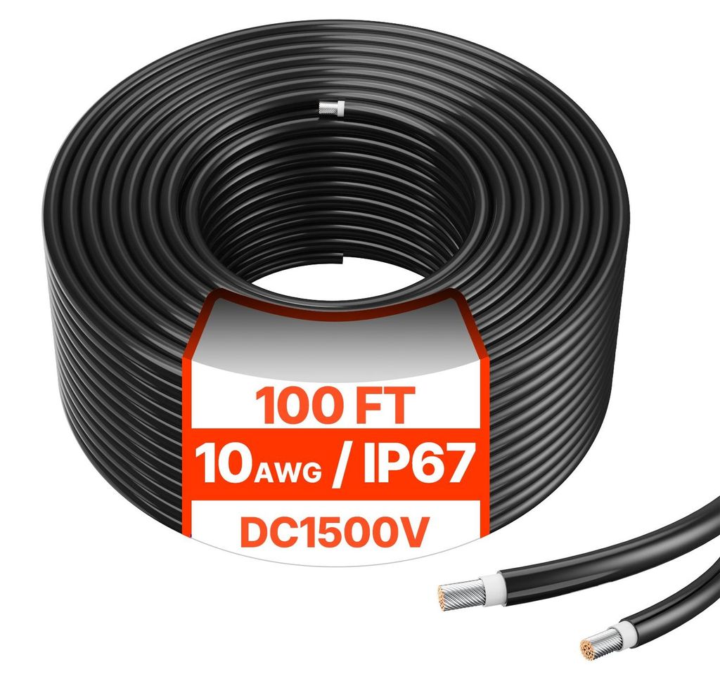 VEVOR 100FT Câble d'extension pour panneau solaire, 10AWG Image du produit 