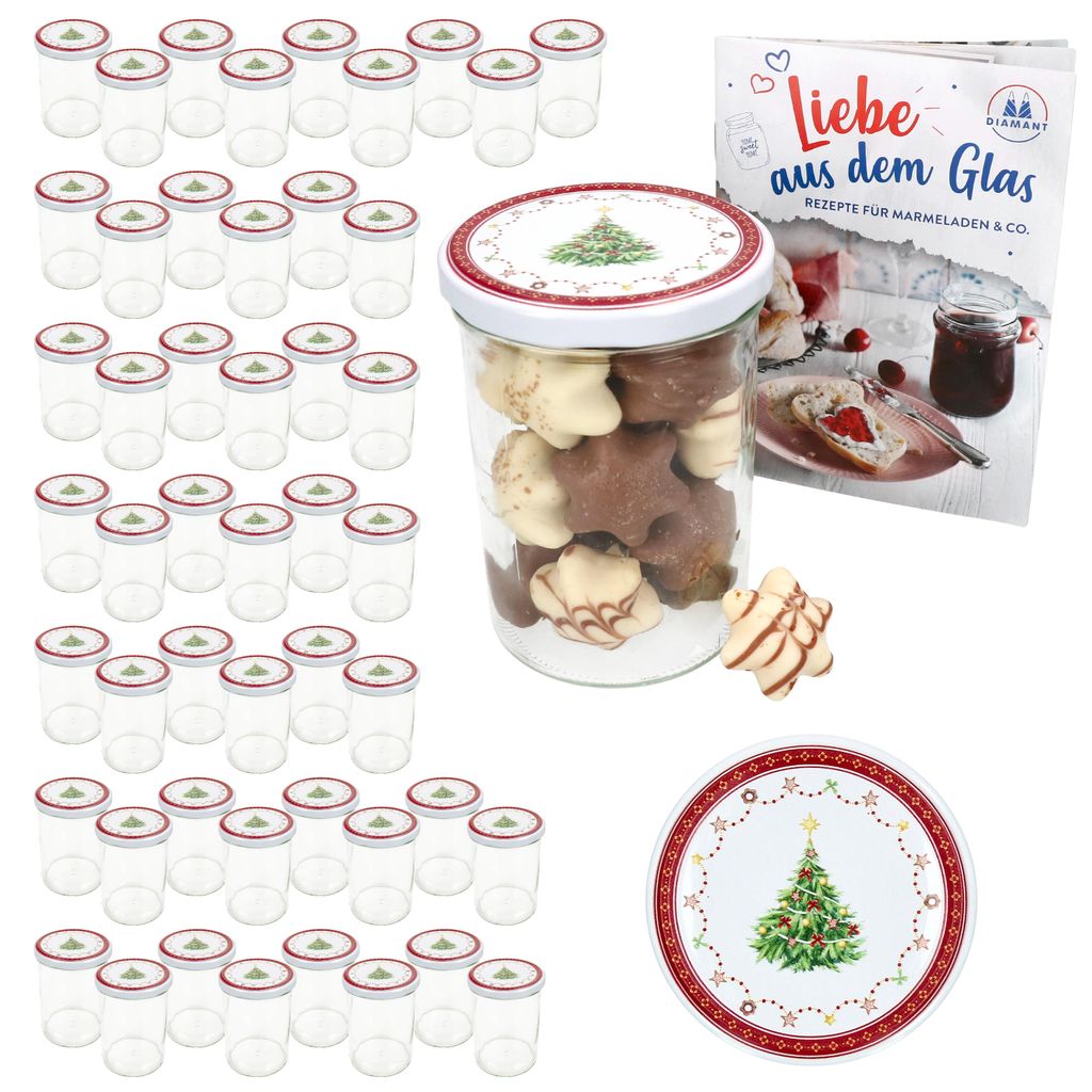 50er Set Sturzglas 435ml Einmachglas + TO-Deckel 82 Weihnachtstraum + Heft