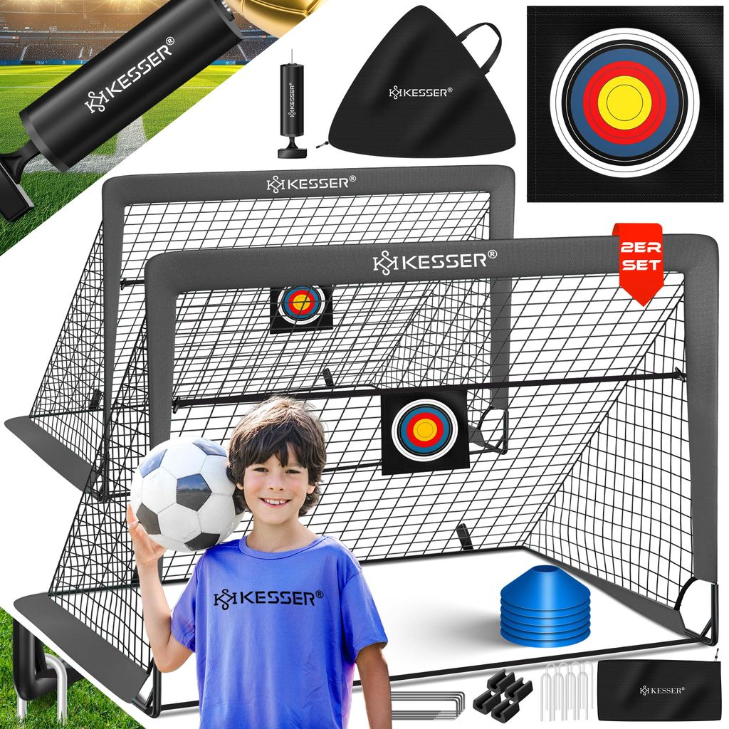 KESSER® Fussballtor 2er Set, Antirutsch, inkl. Hütchen, Produktbild 