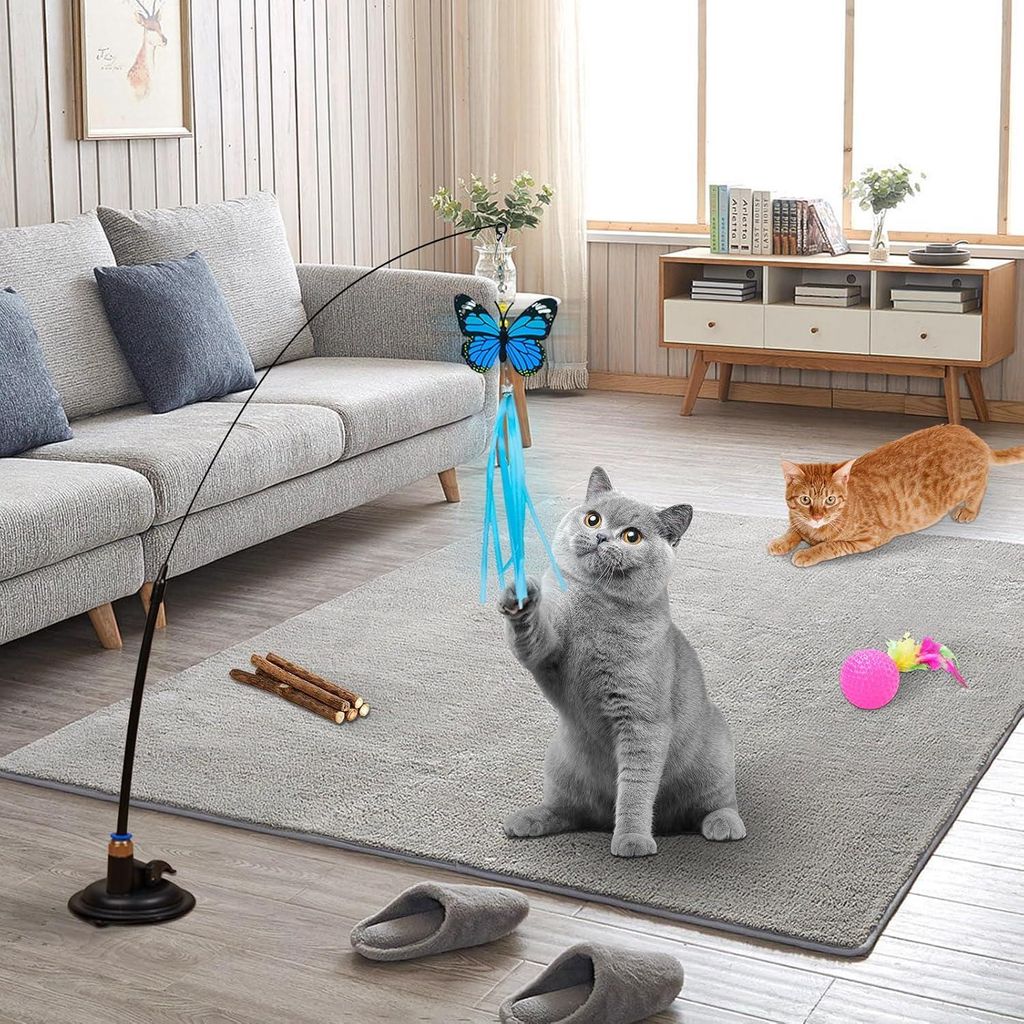 Spielzeugset für Katzen mit Katzentunnel und verschiedenen Spielzeugen