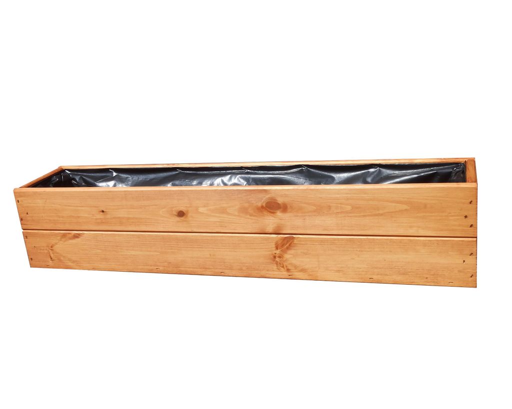 Blumenkasten aus Holz 90 cm – Pflanzkasten Balkon & Terrasse – Wetterfest imprägniert – Fertig montiert – Pflanzkübel Holz D27 Teak
