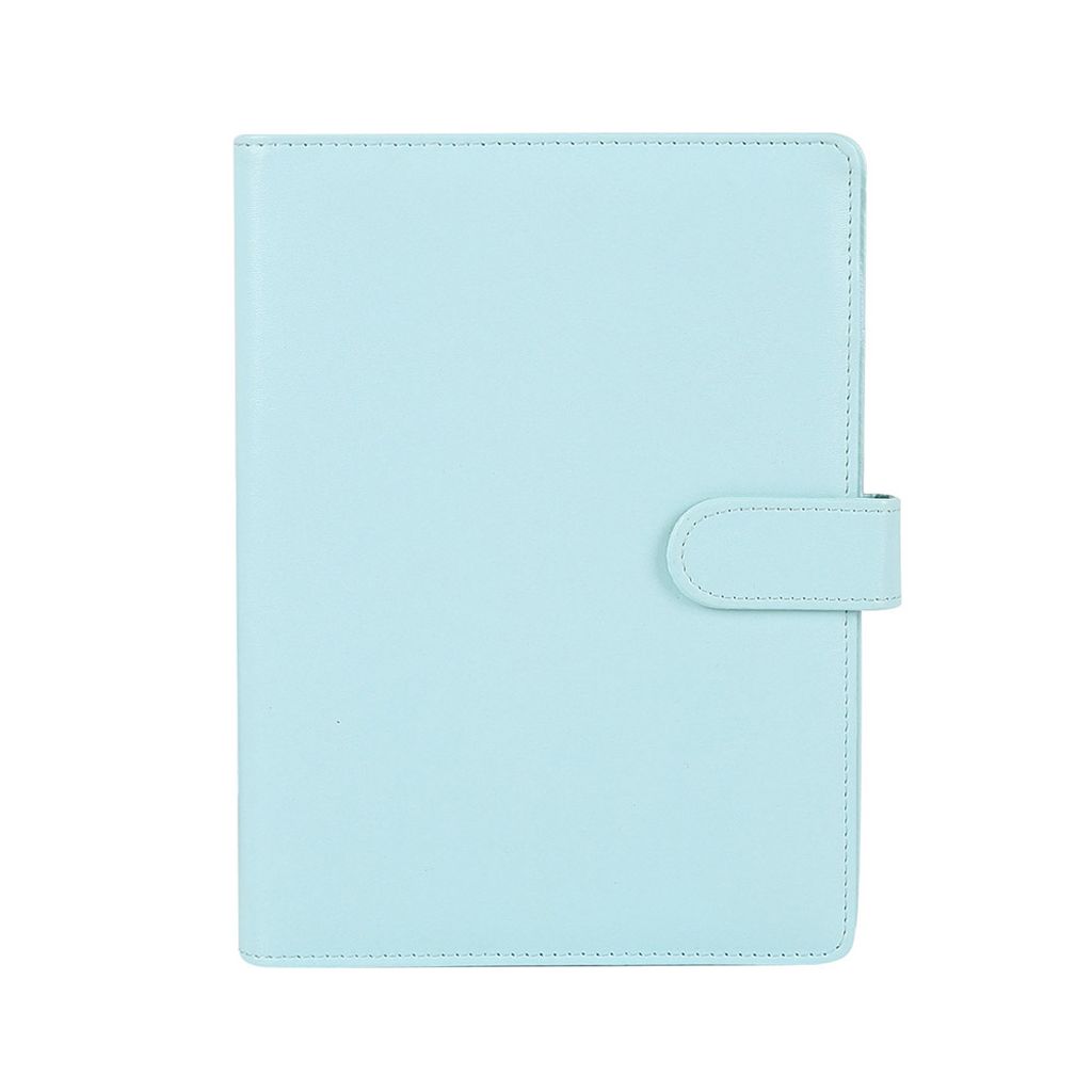 Button Snap on Notebook Journal Agenda Planer Buch Diary Faux Leder Cover-Blau A6