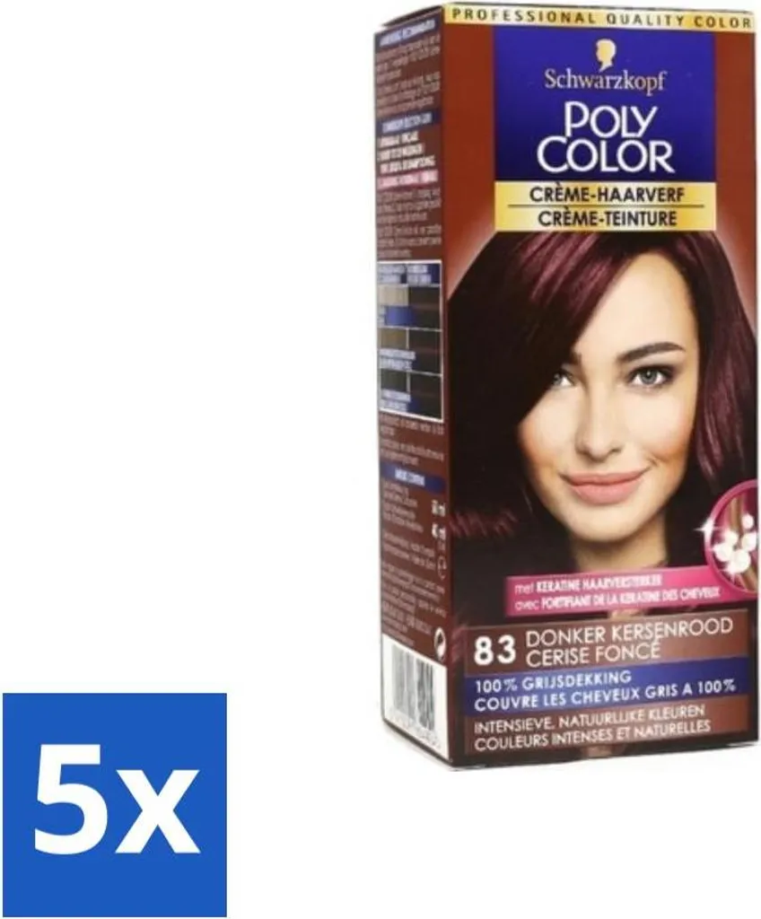 Offerta Schwarzkopf Poly Color Rosso Ciliegia Scuro - Scorta 5 Confezioni