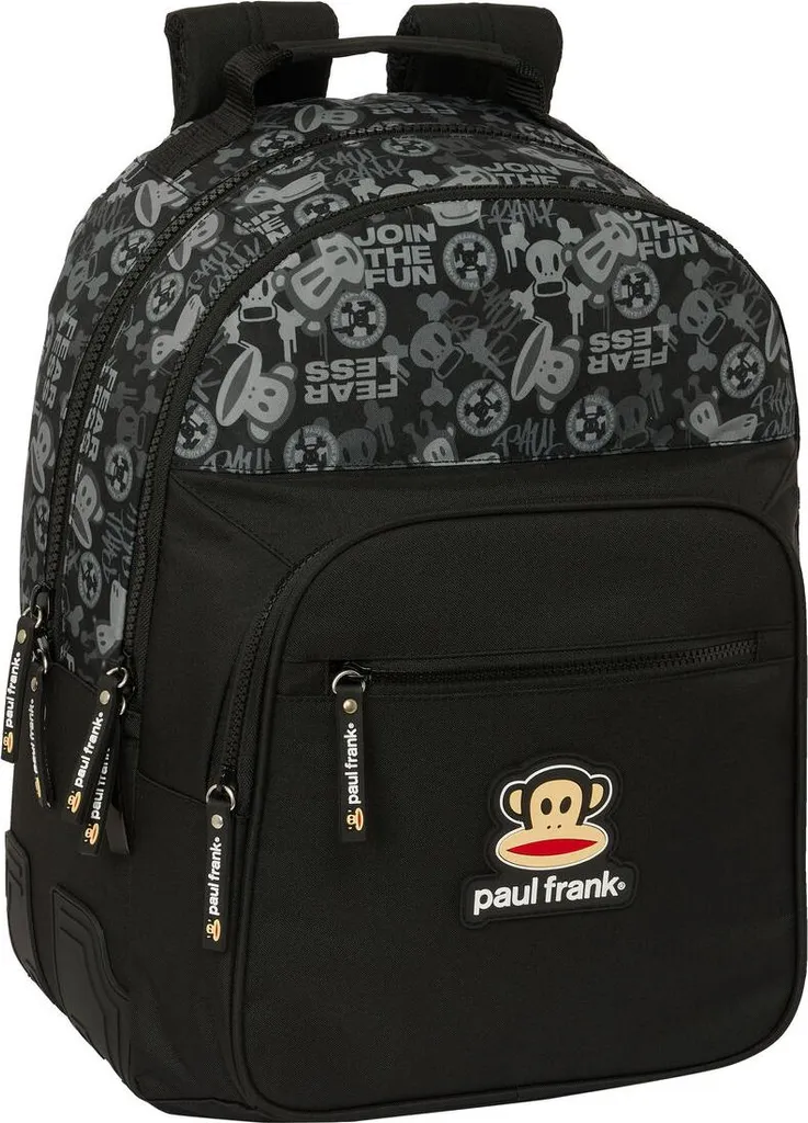 Sac ado Paul Frank Join the fun noir - Idéal collège et lycée 42 cm