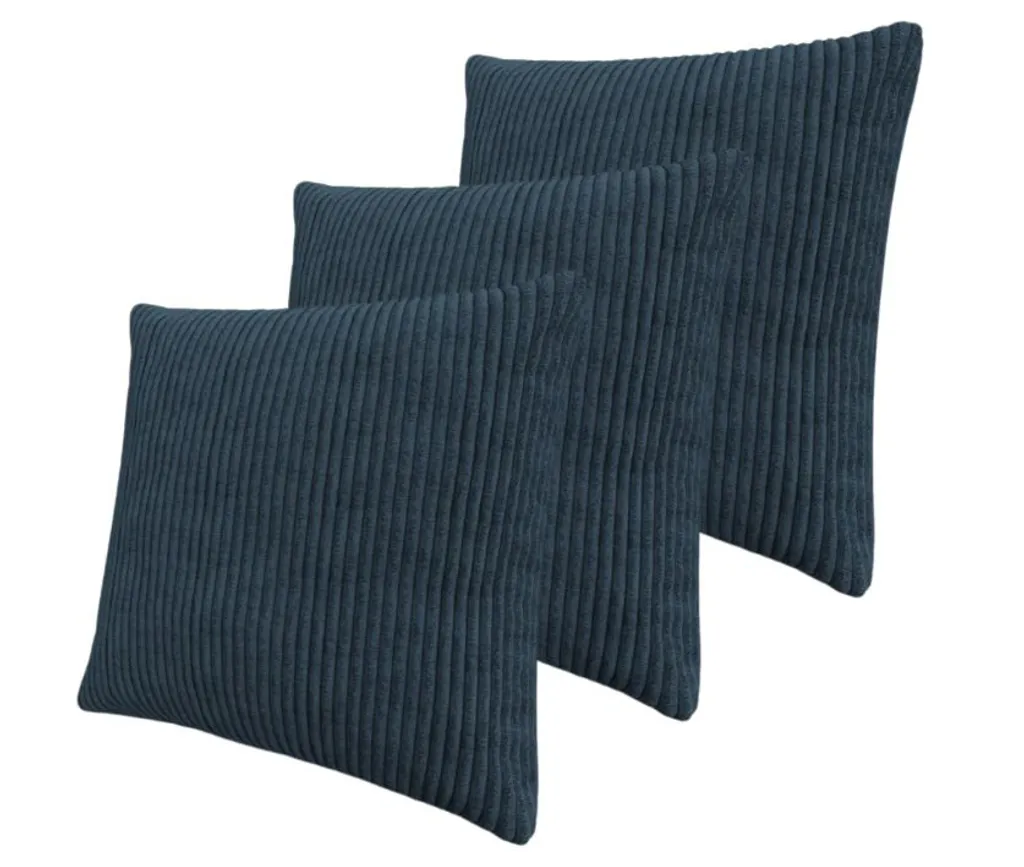 Set de 3 coussins ZANE 50x50 bleu foncé en tissu premium ultra-résistant