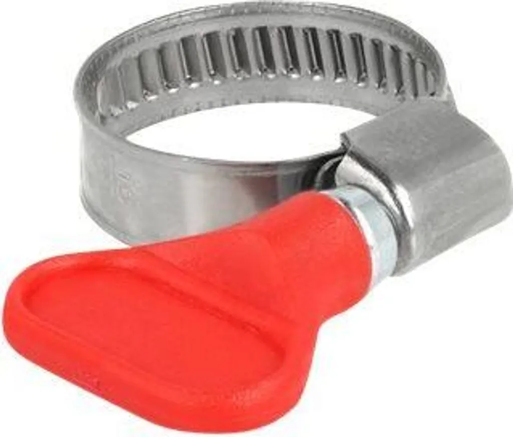 Collier de serrage tuyau d'arrosage 16-25mm manuel rouge Delock - Lot de 5