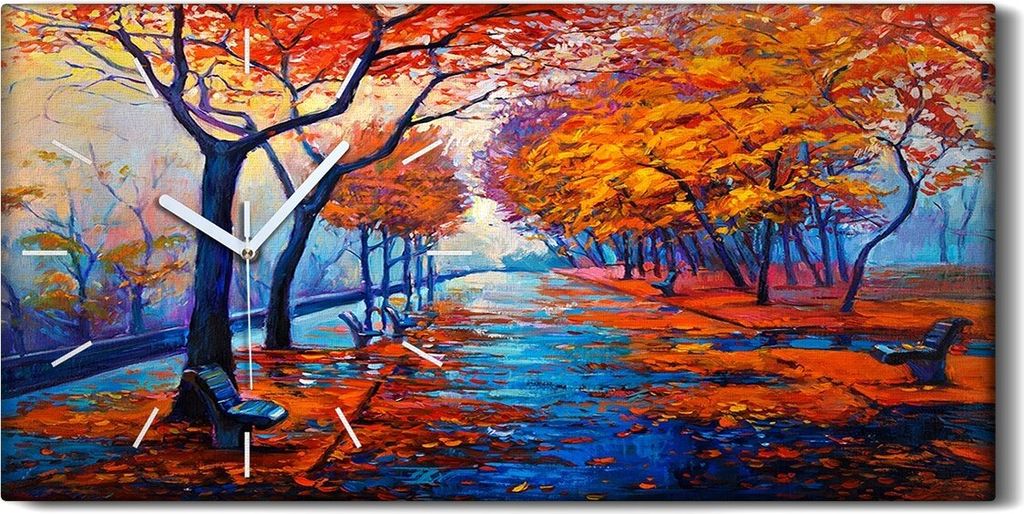 Leinwand Uhr Küche Wohnzimmer Bild 60x30 Malen von Park Produktbild 