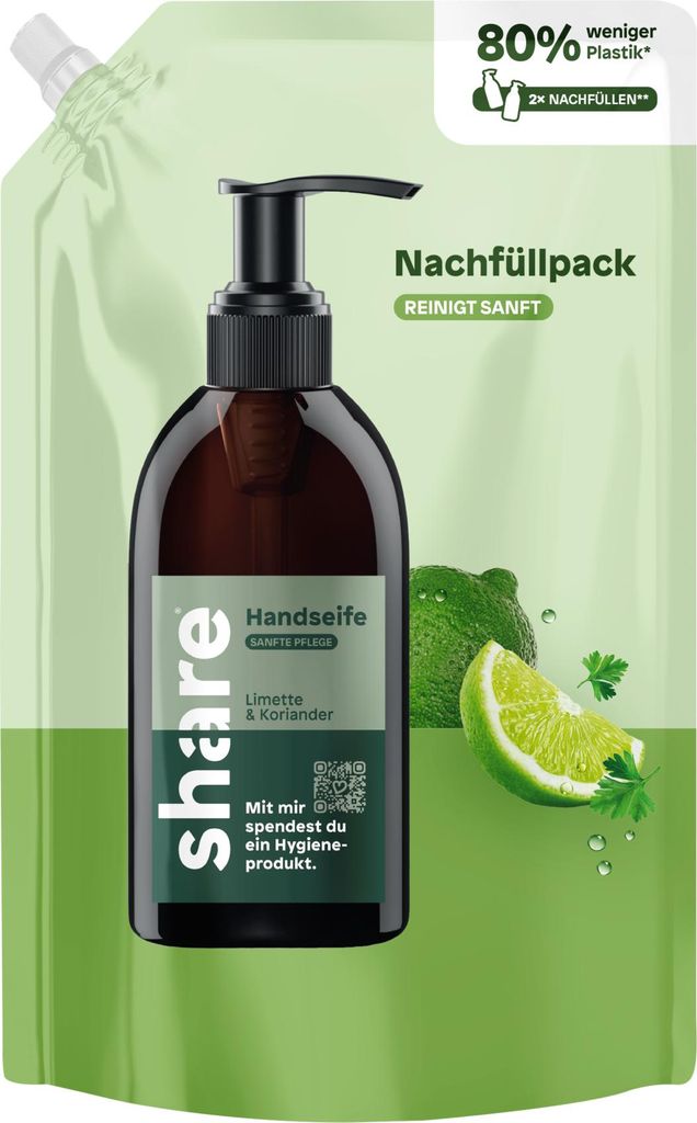 share Flüssigseife H-01-13-02 Limette & Koriander Refill Produktbild 