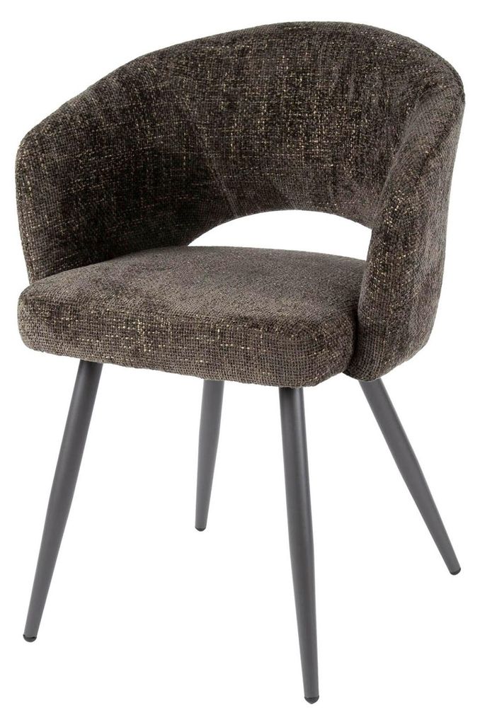 FURNLUX Esszimmerstuhl Salon Braun Und Schwarz 58cm / Hauptfarbe: Braun / Abmessungen: 58 x 81 x 56 cm