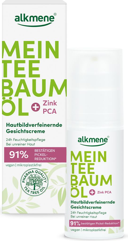 alkmene Mein Teebaumöl Gesichtscreme 50 ml Pickel Reduktion Produktbild