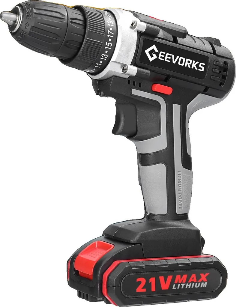 Perceuse visseuse dévisseuse multifonction avec deux batteries lithium 18V