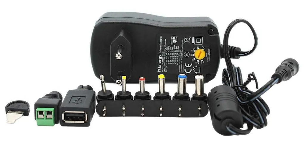 Alimentatore Multitensione 27W 2.25A DC 3V-12V con Terminale e USB - 1