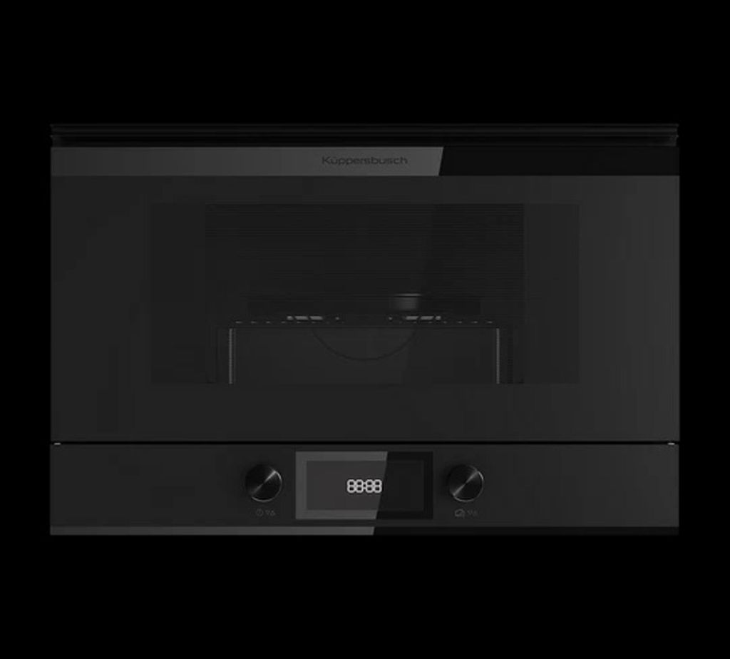 Küppersbusch MattBlack Design Linie. Kompakte Mikrowelle mit 6 Funktionen und Grill - 38 cm Nischenhöhe und Türanschlag links ML6330.0KSM