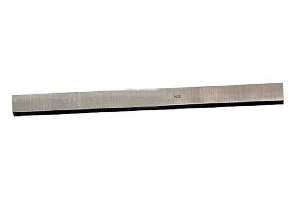 A single metal blade on a white background.