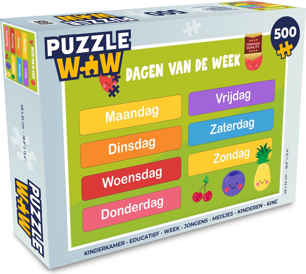 MuchoWow Puzzle 500 Teile Kindergarten - Bildung - Woche - Jungen - Mädchen - Kinder - Kinder - 500 Teile - Kinder - Selberbauen - Puzzlespiele