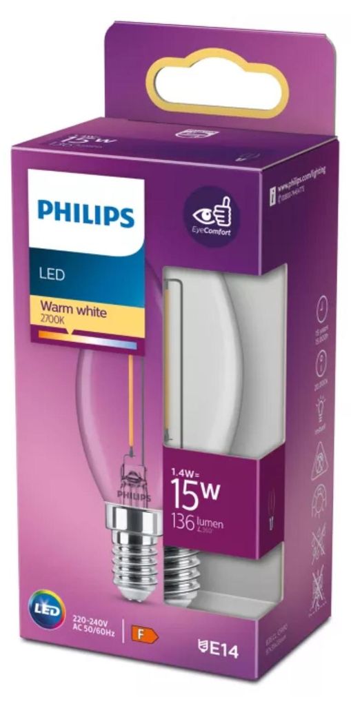 LEDcla 15W E14 B35 WW CL ND LED-Lampe Produktbild 