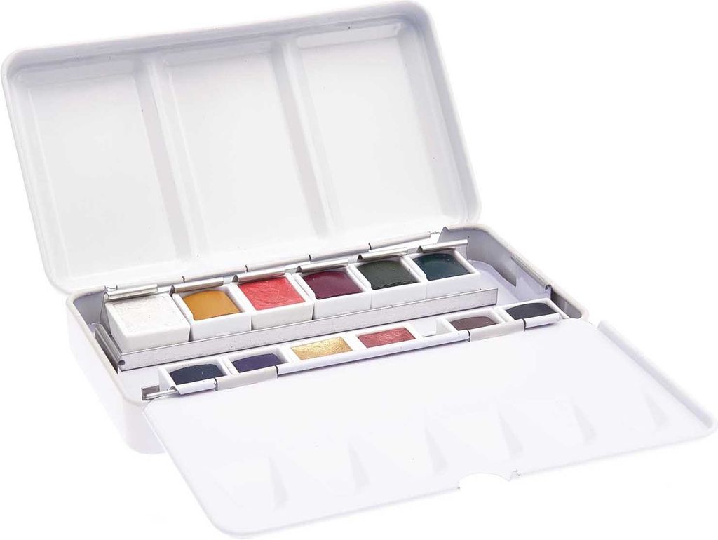 Rico Design ART Essential Aquarellfarben Set 12 Farben 7x12.5x2 cm Malfarben Erdfarben