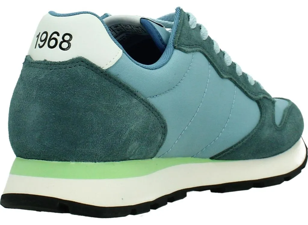 Sun68 Tom Solid Bleu : Baskets Homme Légères en Nylon et Cuir de Qualité - 3
