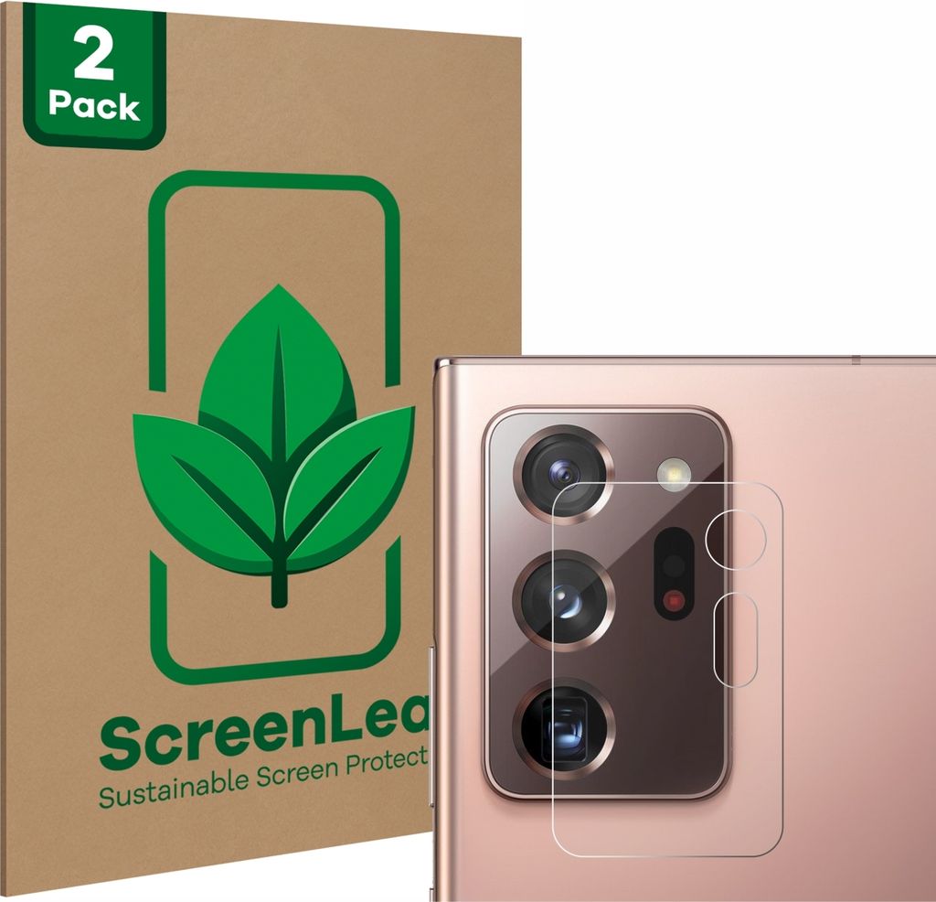 2x ScreenLeaf Schutzfolie für Samsung Galaxy Note 20 Ultra 5G (NUR Kameraschutz) nachhaltiger Displayschutz Display Schutz Folie Klar Transparent