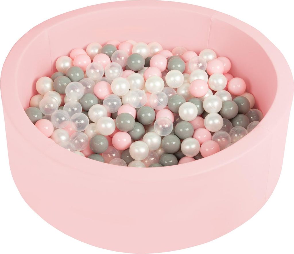 Selonis Bällebäder für kinder 90x30cm mit 200 Bunten Plastikbälle ∅6cm - Bällepool Bälle für Bällebad Für baby zimmer Babyspielzeug - Rosa