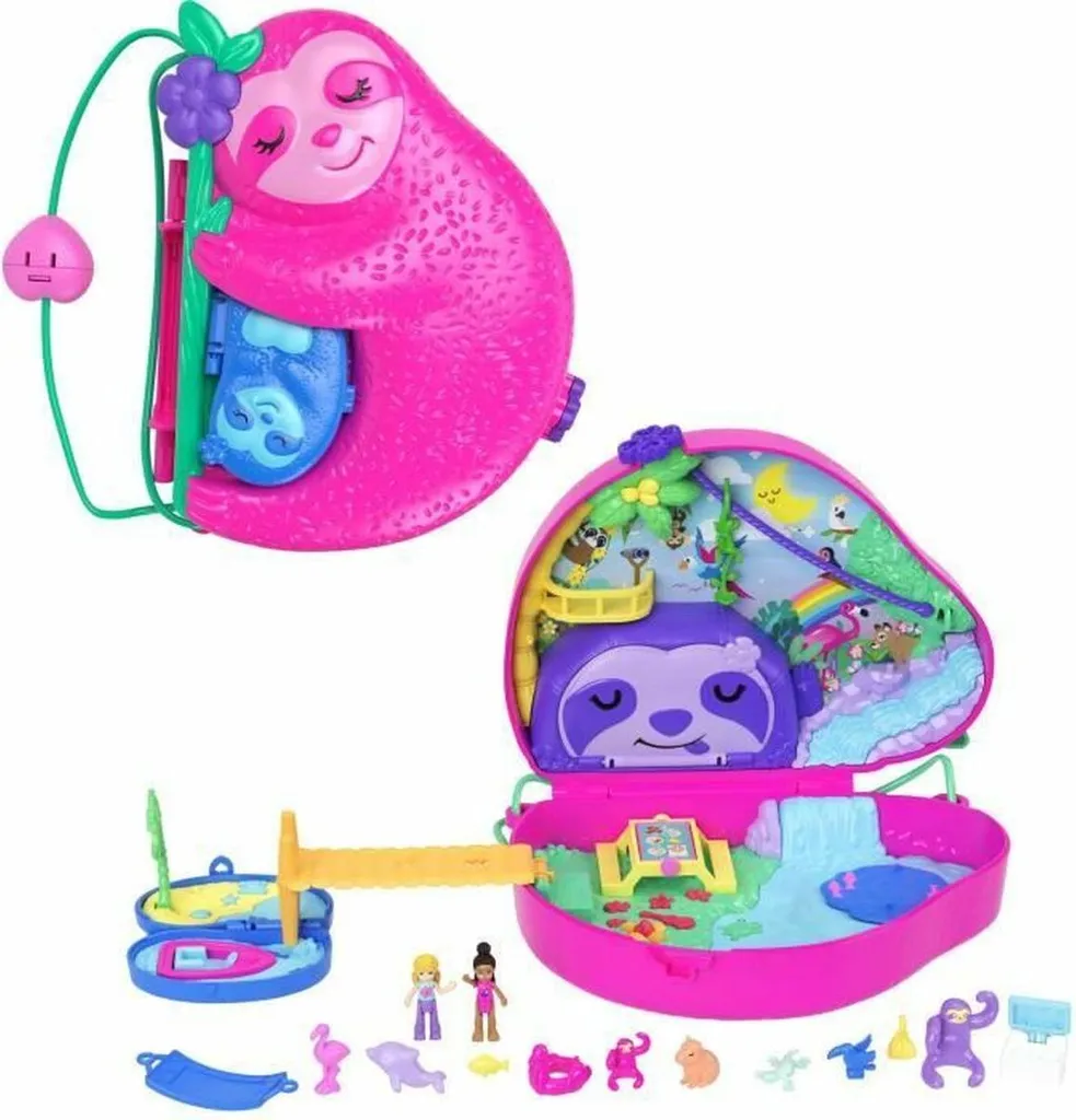 Polly Pocket Sac Surprises Paresseux avec Activités Jungle et Figurines