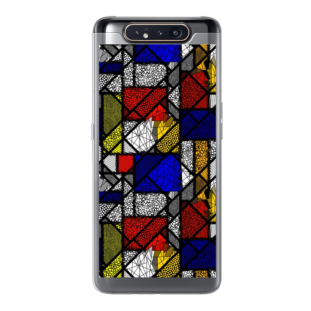 MuchoWow Handyhülle Schutzhülle Hülle für Samsung Galaxy A80 Mondrian - Glasmalerei - Alte Meister - Kunstwerk - Abstrakt - Malerei Silikon S...