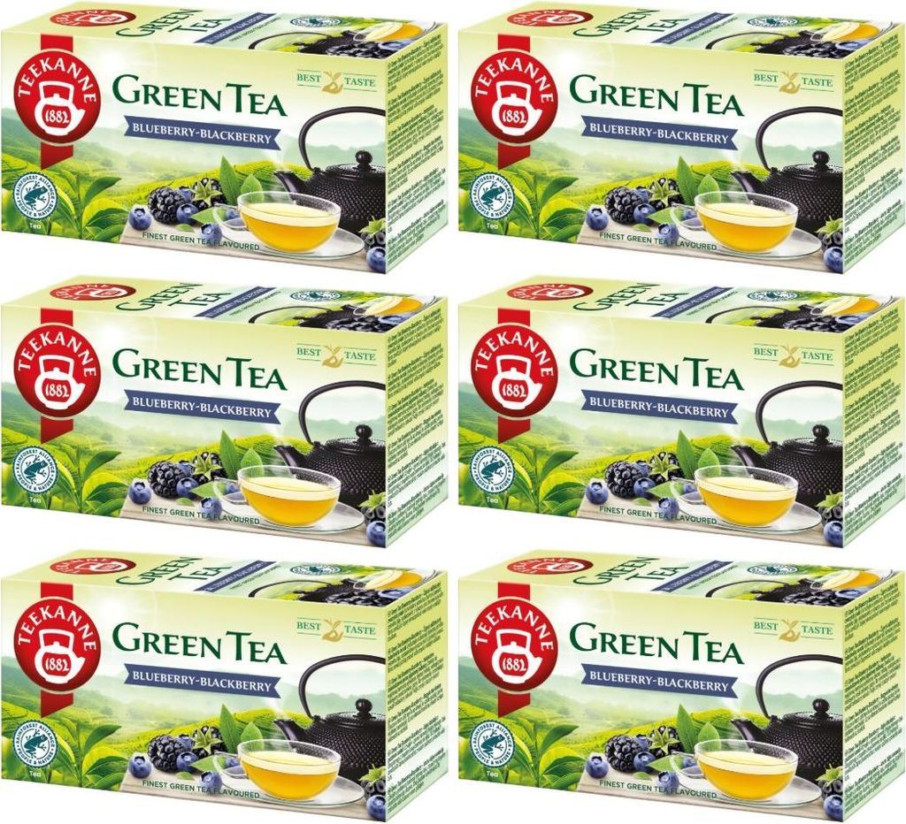 Teekanne Grüner Tee Blaubeere Brombeere 6x 20 Teebeutel - Grüntee im Beutel