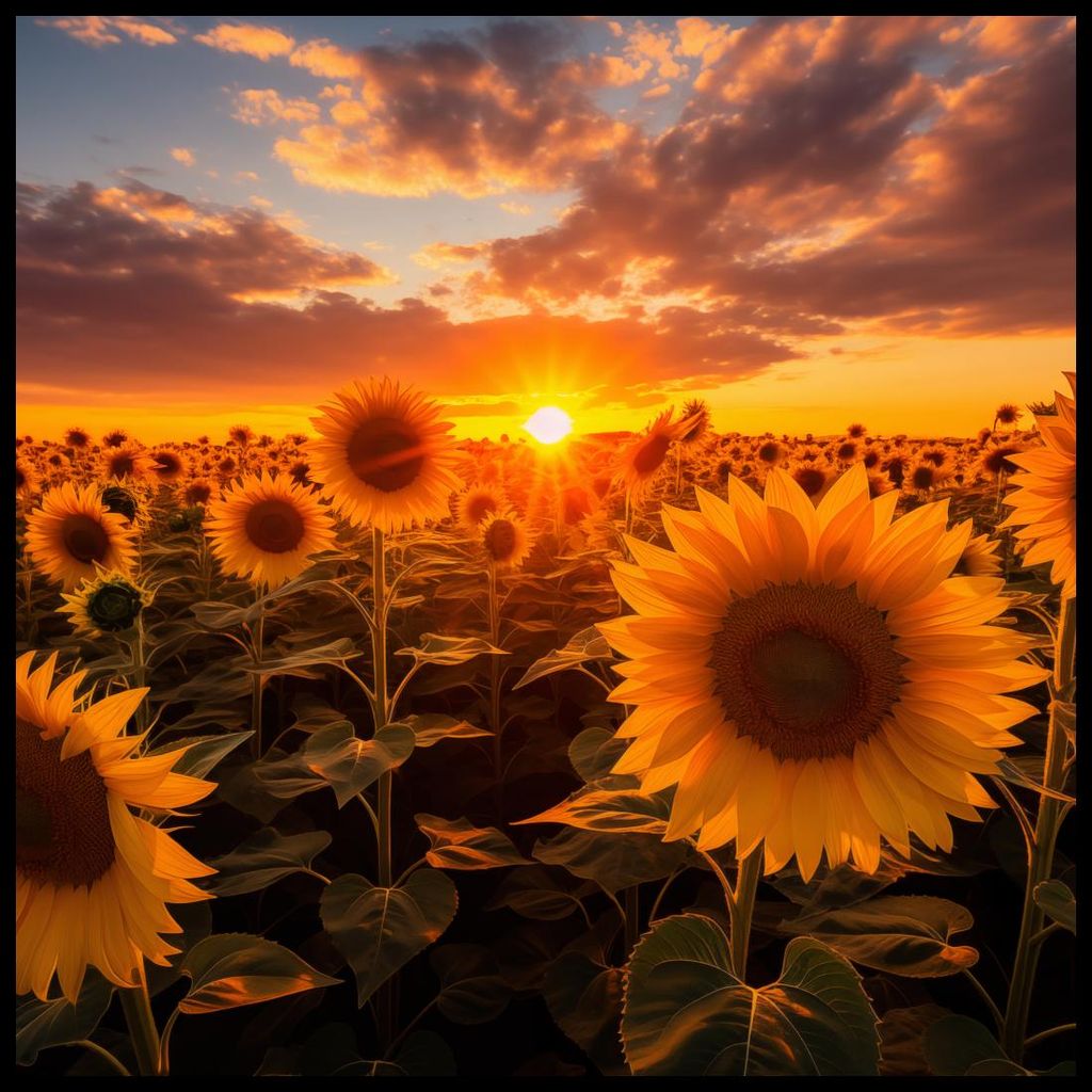 Plakat 100x100cm Goldene Stunde