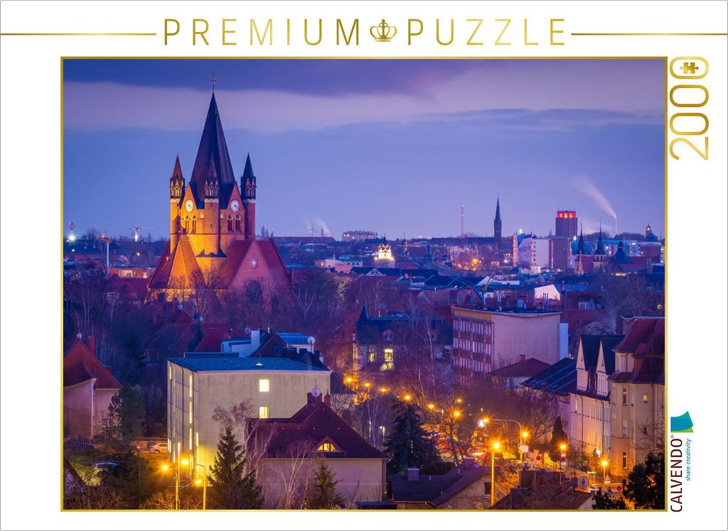 CALVENDO Puzzle Pauluskirche in Halle-Saale 2000 Teile Puzzle quer | 2000 Teile Lege-Größe 90x67cm Foto-Puzzle für glückliche Stunden