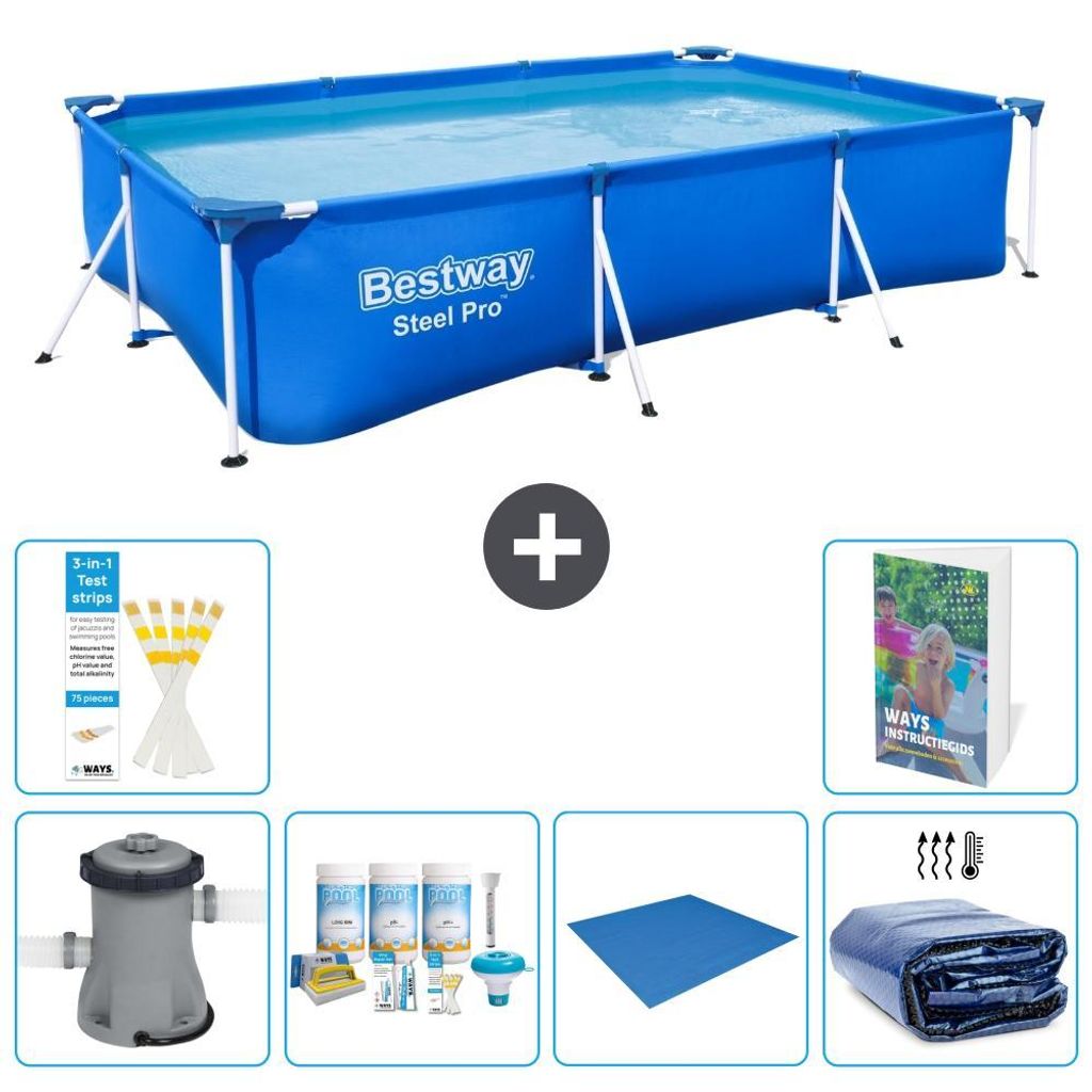 Bestway Steel Pro Rechteckig - 300x201x66 cm - 7-teilig S289