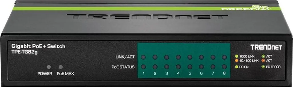 Switch PoE+ 8 Porte Gigabit TRENDnet TPE-TG82G per Videosorveglianza
