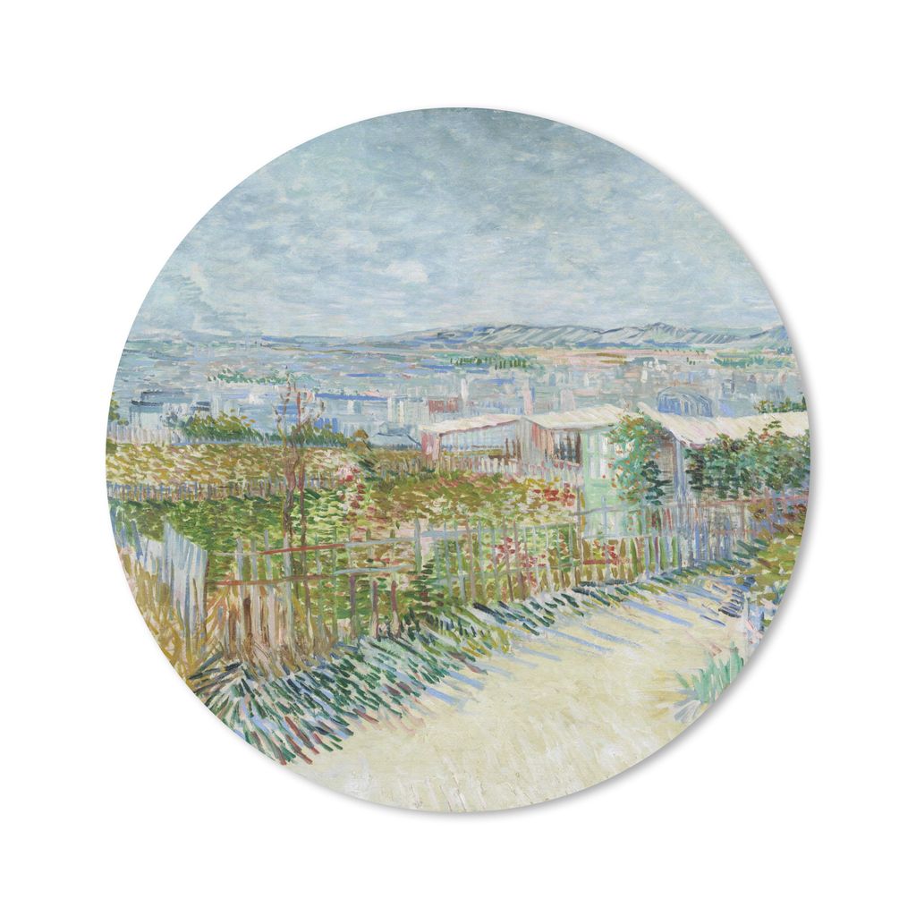 MuchoWow Mauspad Mousepad Montmartre: hinter der Mühle von Galette - Vincent van Gogh 30x30 cm - Mousepads - Maus Mat - Pad - Mausunterlage - Ti...