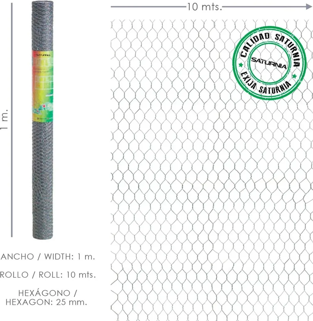 Griglia Metallica Zincata 10m x 100cm | Rete Decorativa Giardino