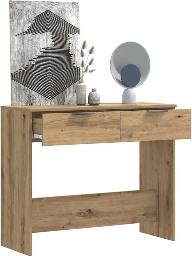 Table Console Compacte Chêne Artisan avec Structure Renforcée 90x36 cm - 3