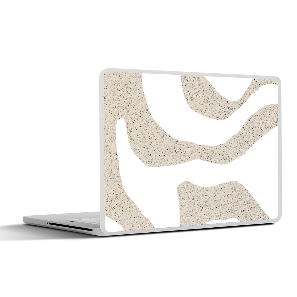 MuchoWow Laptop Aufkleber Sticker Cover Abstrakt - Terrazzo - Design - Beige 32.5x23.5 cm - Sticker für Laptop - Selbstklebend