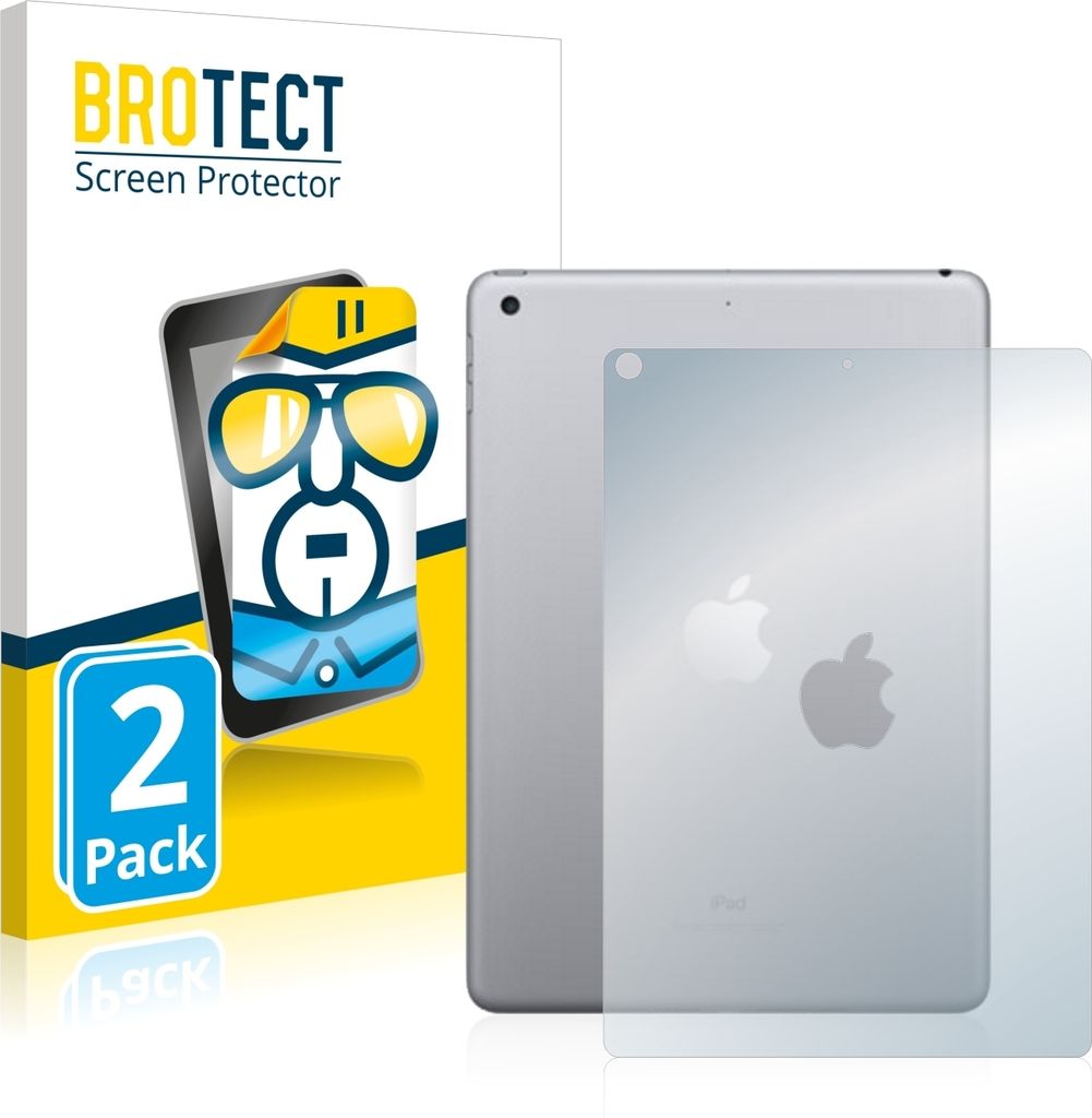 2x Für Apple iPad 9.7" 2017 (Rückseite, 5. Gen.) Schutzfolie BROTECT Displayschutz Display Schutz Folie Klar Transparent